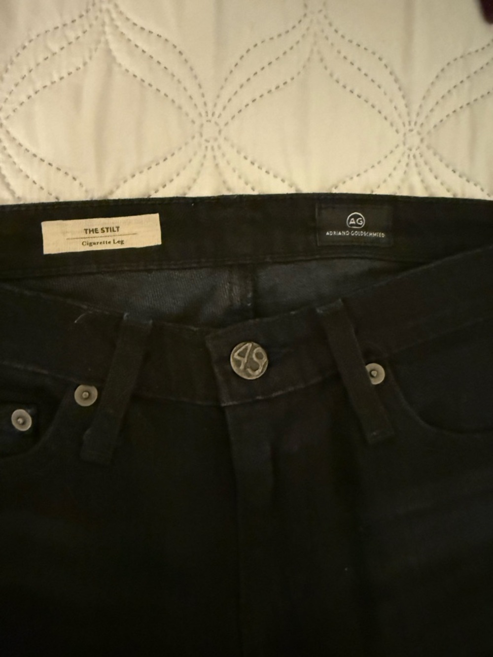 AG Adriano Goldschmied The Stilt Black Distressed Skinny Jeans‎ Size 25 - Picture 3 of 6